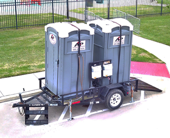 Two Single Showers on a trailer